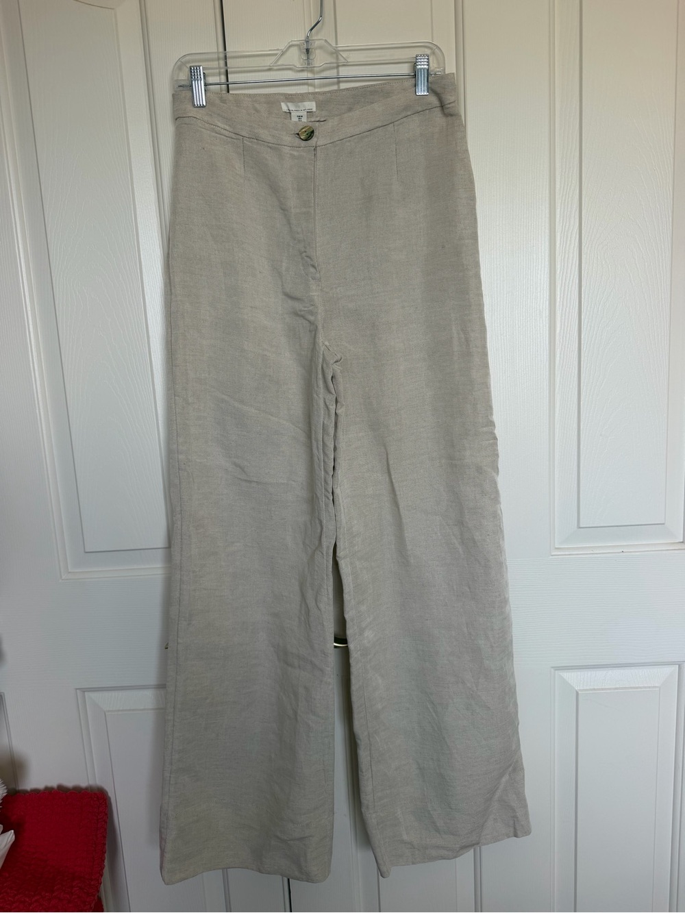 H&M Wide-Leg Linen Blend Pants - Light Taupe